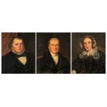 (BIDDING ONLY ON CARLOBONTE.BE) Three 19thC family portraits, 51 x 61 cm