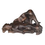 Henri Lenaerts (1923-2006), reclining Venus, patinated bronze, H 26 - W 52 cm