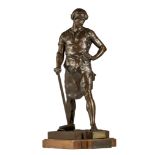 Emile Louis Picault (1833-1915), 'Pax et Labor', patinated bronze, H 55 cm