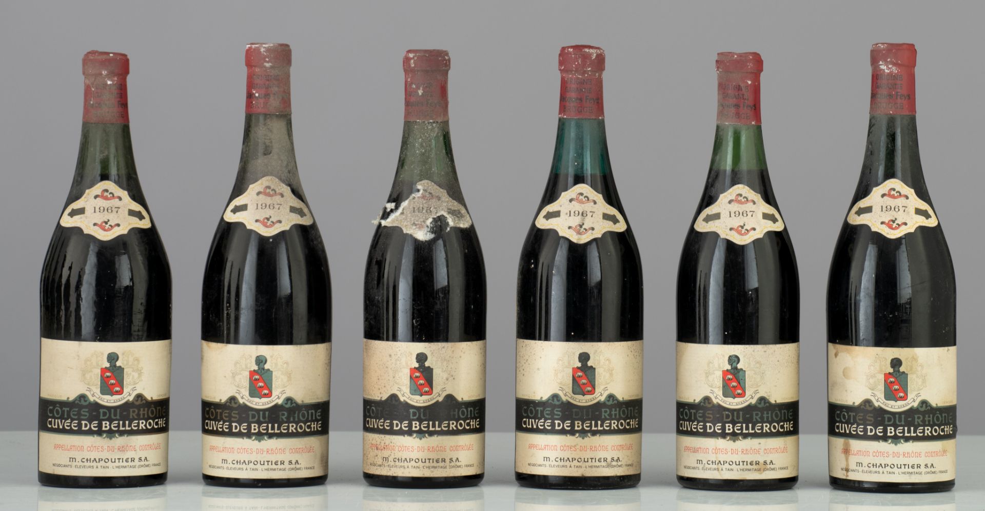 A collection of 14 bottles of CÙtes-du-Rhone, Cuvee de Belleroche, 1967, bottled by Jacques Feys, Br - Image 3 of 6