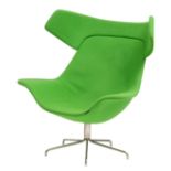 A vintage green 'Oyster High' chair, designed by Michael Sodeau for 'Offecct', Sweden, H 107 - W 100