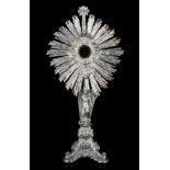 An imposing French silver sunburst monstrance, 1838-1868, 950/000, H 65,5 cm - total weight: 1180 g