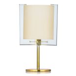 A brass and glass model 2833 design table lamp by Nathalie Grenon for Fontana Arte, Italy, H 61 cm