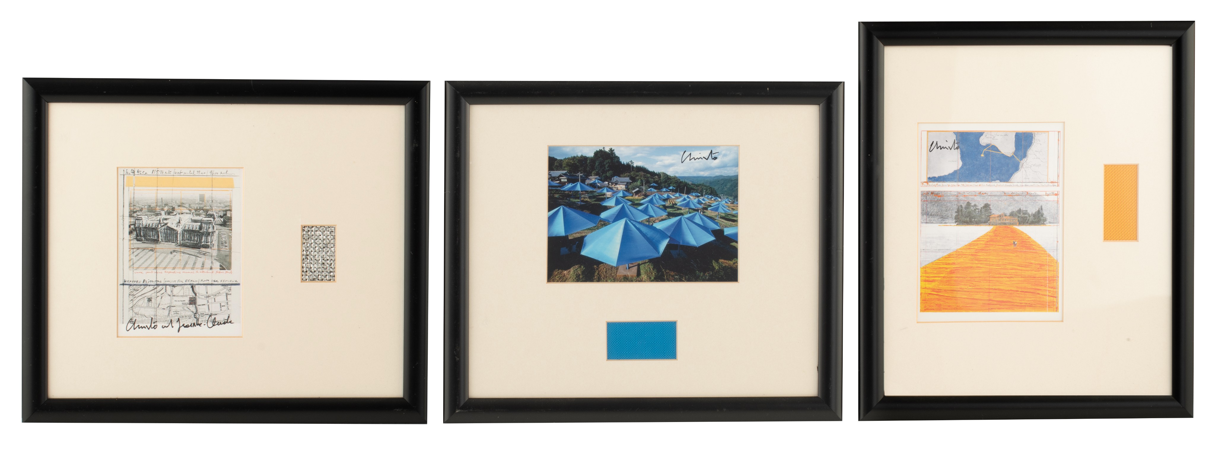 (BIDDING ONLY ON CARLOBONTE.BE) Christo and Jeanne-Claude, three signed offsets of their famous proj - Image 2 of 8