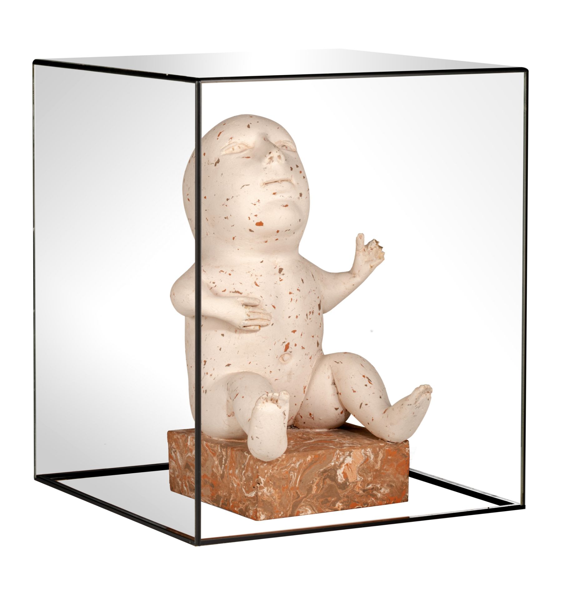 Jose Vermeersch (1922-1997), untitled, a terracotta sculpture, on a faux marble base, H 30,5 cm