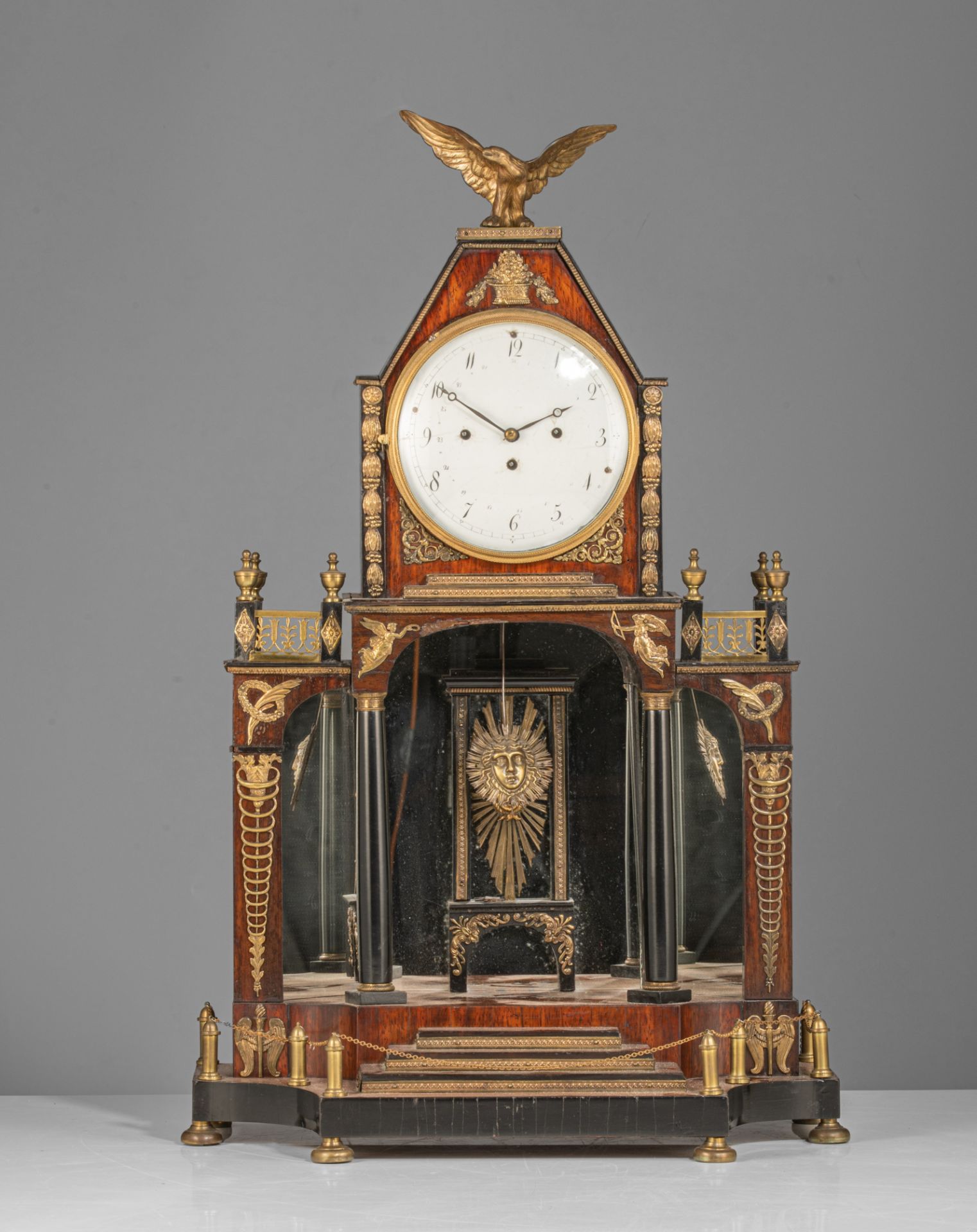 A Viennese Biedermeier mantle clock, 19thC, H 66 - W 41 cm - Image 3 of 6