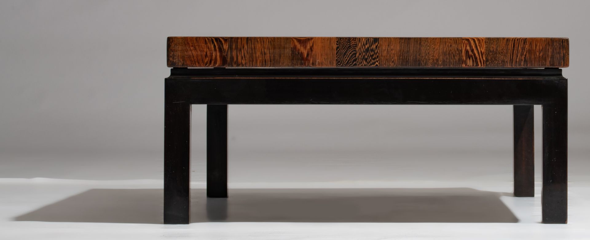 A wenge coffee table, designed by Jules Wabbes, Mobilier Universel, H 36,5 - W 123 - D 78 cm - Image 6 of 15