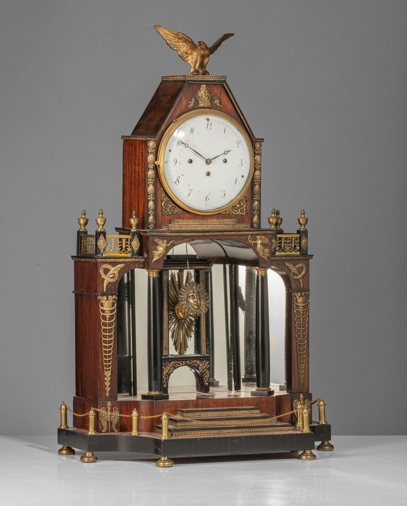 A Viennese Biedermeier mantle clock, 19thC, H 66 - W 41 cm - Image 2 of 6