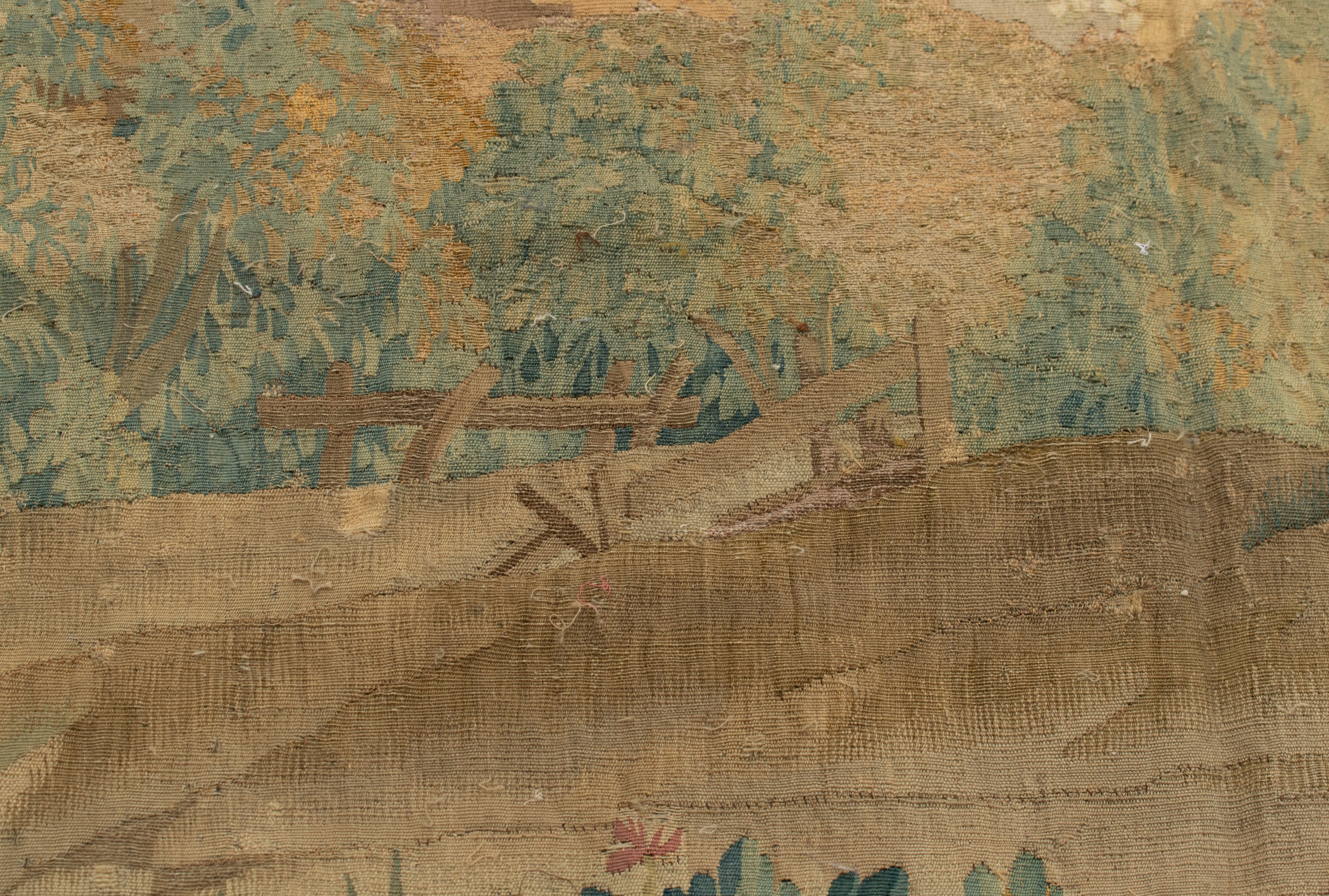 An 18th century Aubusson verdure wall tapestry, 239 x 315 cm - Image 4 of 9