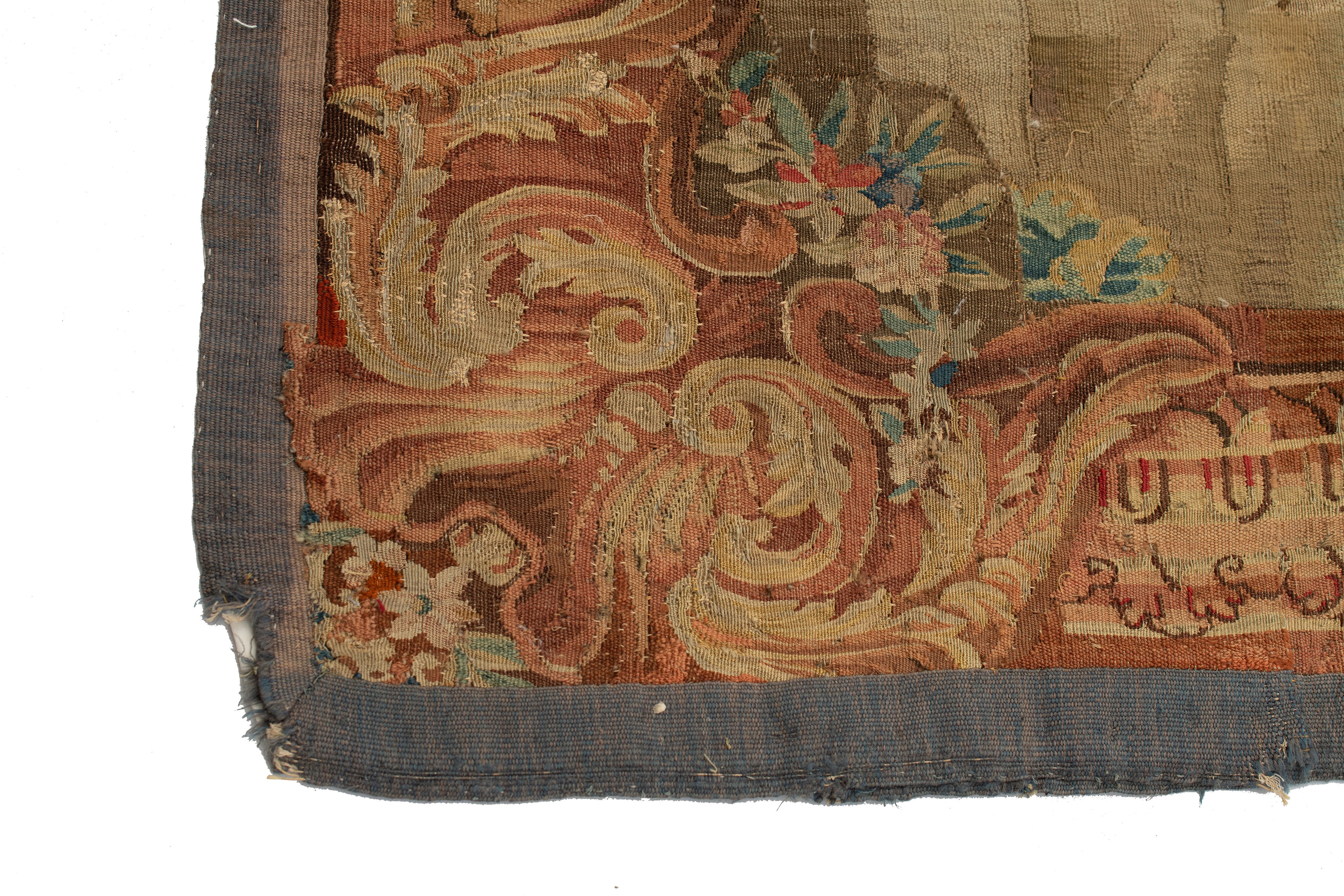 An 18th century Aubusson verdure wall tapestry, 239 x 315 cm - Image 8 of 9