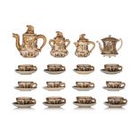(BIDDING ONLY ON CARLOBONTE.BE) A complete fifteen-piece of Japanese Satsuma coffee set and a matchi