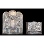 (BIDDING ONLY ON CARLOBONTE.BE) Two Judaica silver plaques