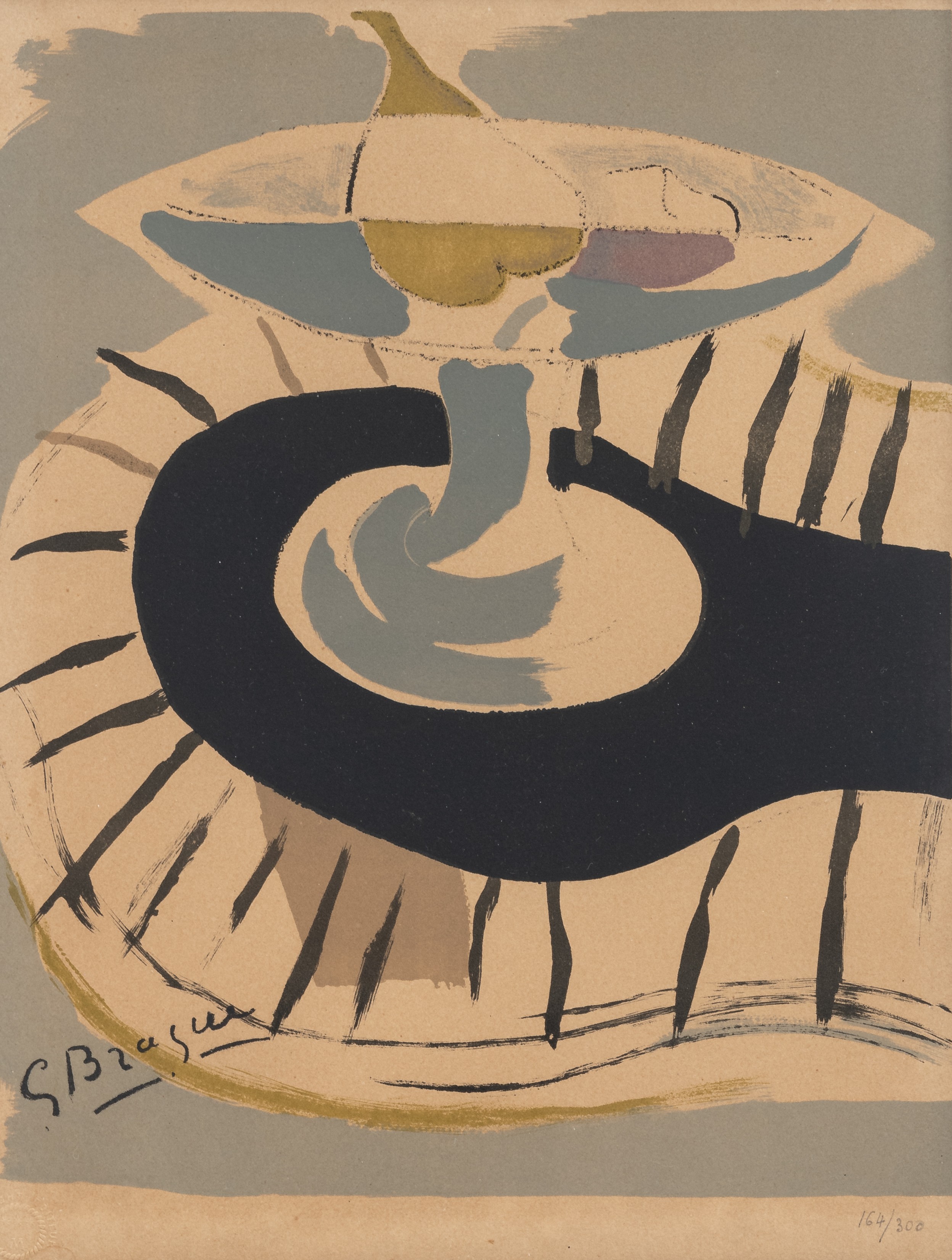 Georges Braque (1882-1963), still life, colour lithograph, N∞ 164/300, 28 x 36 cm