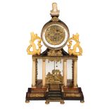 A Viennese Biedermeier automaton mantle clock, early 19thC, H 68 - W 40 cm