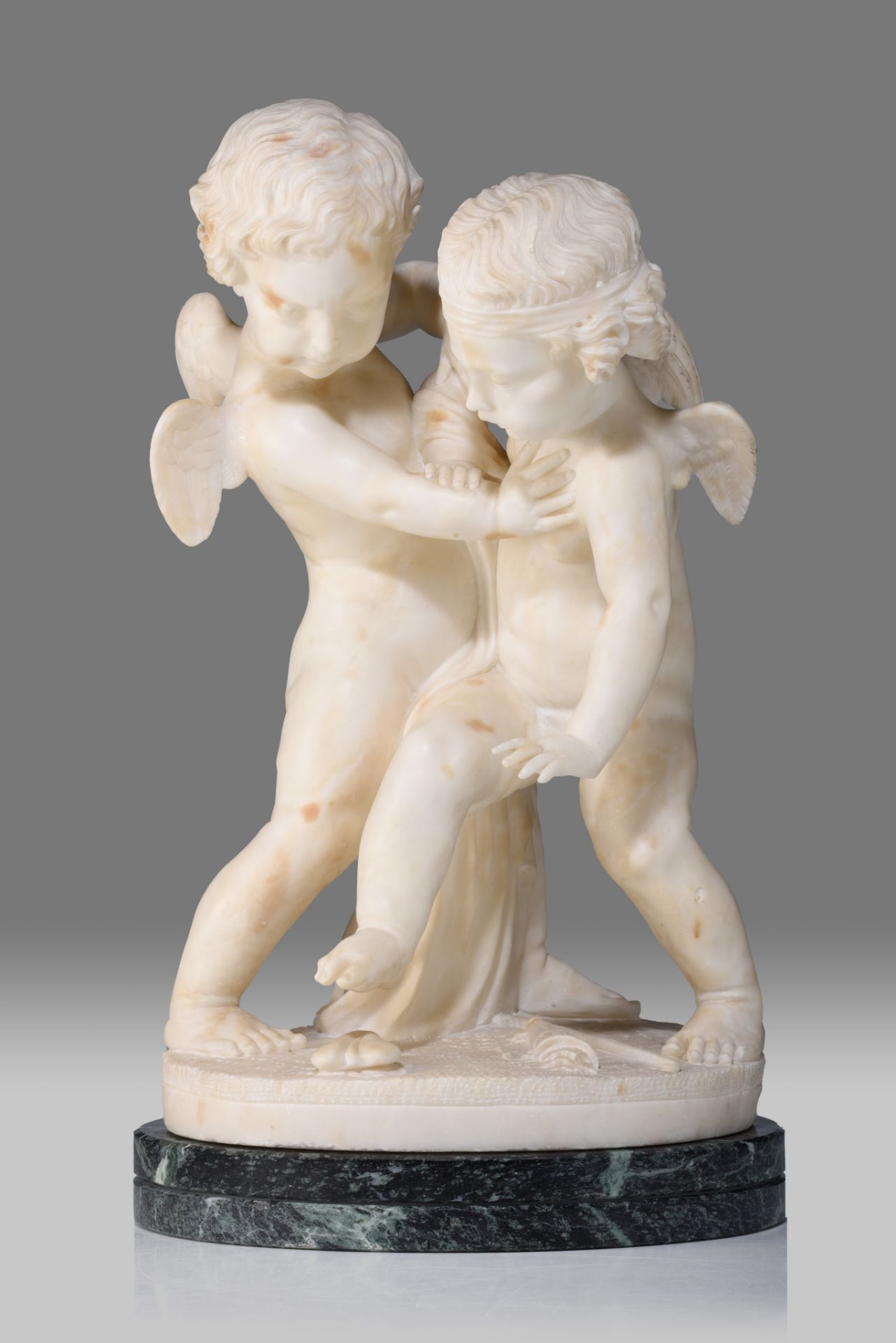 After Etienne Falconet (1716-1791), 'Bataille pour l'amour', alabaster, H 45 cm - Bild 2 aus 11