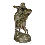 Jef Lambeaux (1858-1908), 'La Seduction', green patinated bronze, H 79 cm