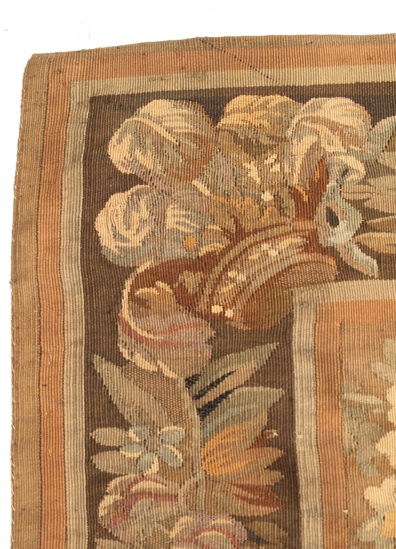 A 19thC wall tapestry depicting a heron and a duck in a landscape, 269 x 329 cm - Image 8 of 8