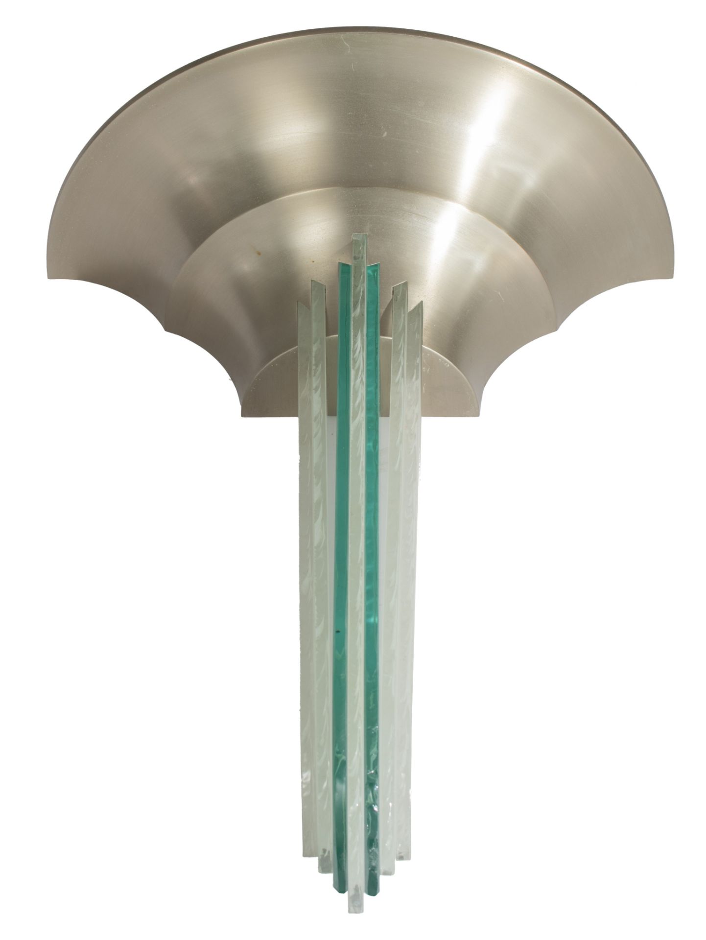 An Art Deco '652' wall light by Jean Perzel, glass and lacquered metal, H 60 - W 50 cm
