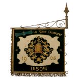 A very fine procession banner of the masonic lodge of Dison, by the manufactory of A.E. Grosse, Brug