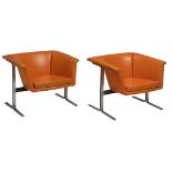 A rare pair of FO42 airport chairs, designed by Geoffrey Harcourt for Artifort, H 60 - W 72 cm