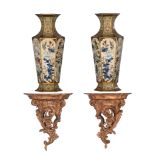 (BIDDING ONLY ON CARLOBONTE.BE) A fine pair of Chinese cloisonne hexagonal vases, each on European g