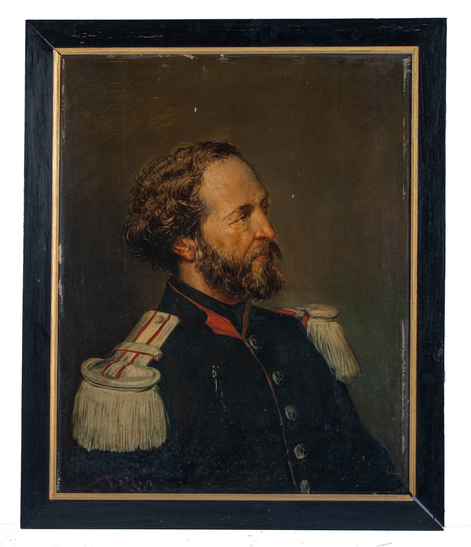 Henri Dobbelaere (1829-1885), the portrait of a military officer, 1873, oil on panel, 60 x 75 cm - Bild 2 aus 9