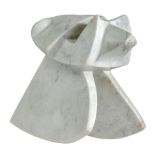 Gerard Holmens (1934-1995), untitled abstract Carrara marble sculpture, H 19 cm