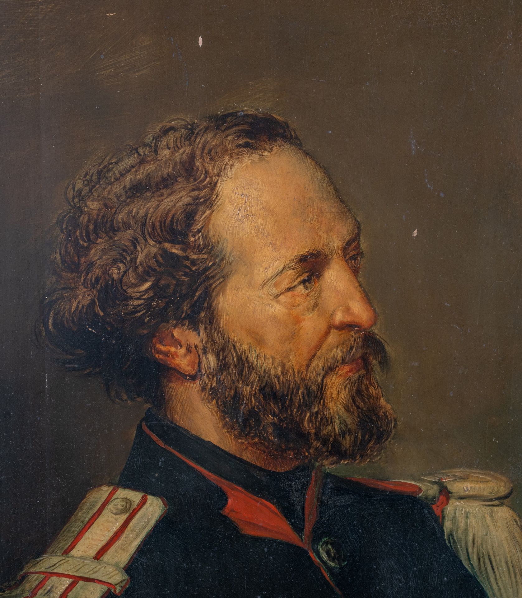 Henri Dobbelaere (1829-1885), the portrait of a military officer, 1873, oil on panel, 60 x 75 cm - Bild 9 aus 9