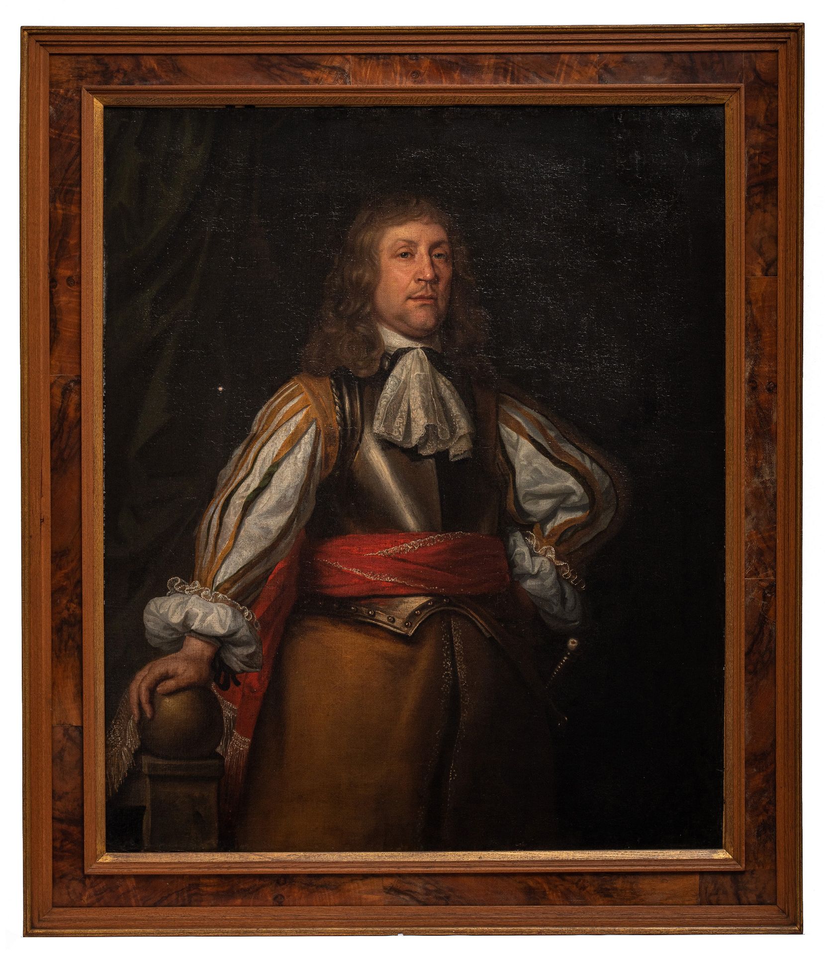 The portrait of an important Dutch (?) nobleman wearing an armour, mid 17thC, oil on canvas, 104 x 1 - Bild 2 aus 6