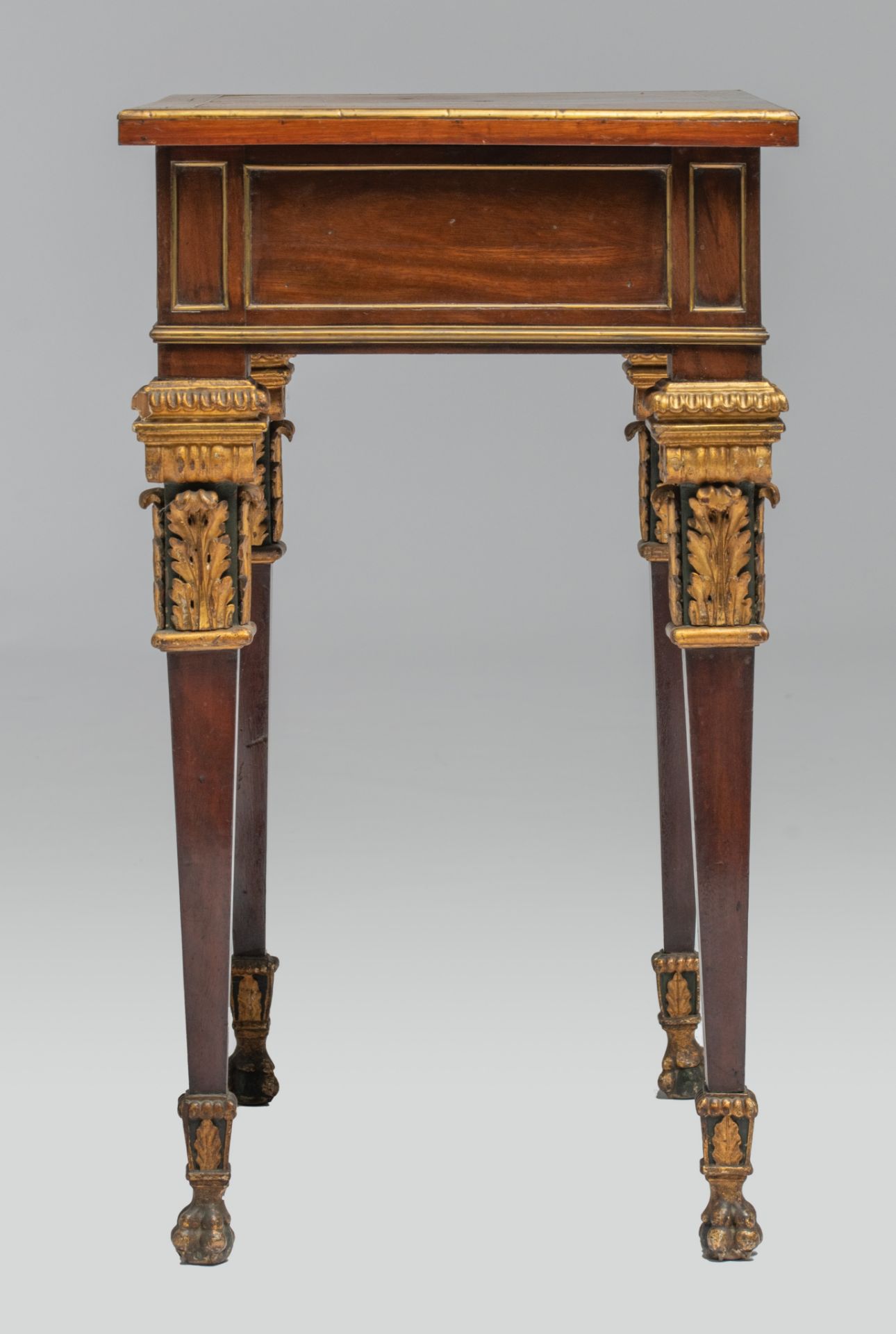 A small Neoclassical occasional table, H 75,5 - W 70 - D 44 cm - Image 6 of 8