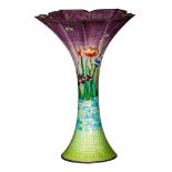 (BIDDING ONLY ON CARLOBONTE.BE) A fine Japanese cloisonne lily-shaped vase, Meiji period, H 25 cm