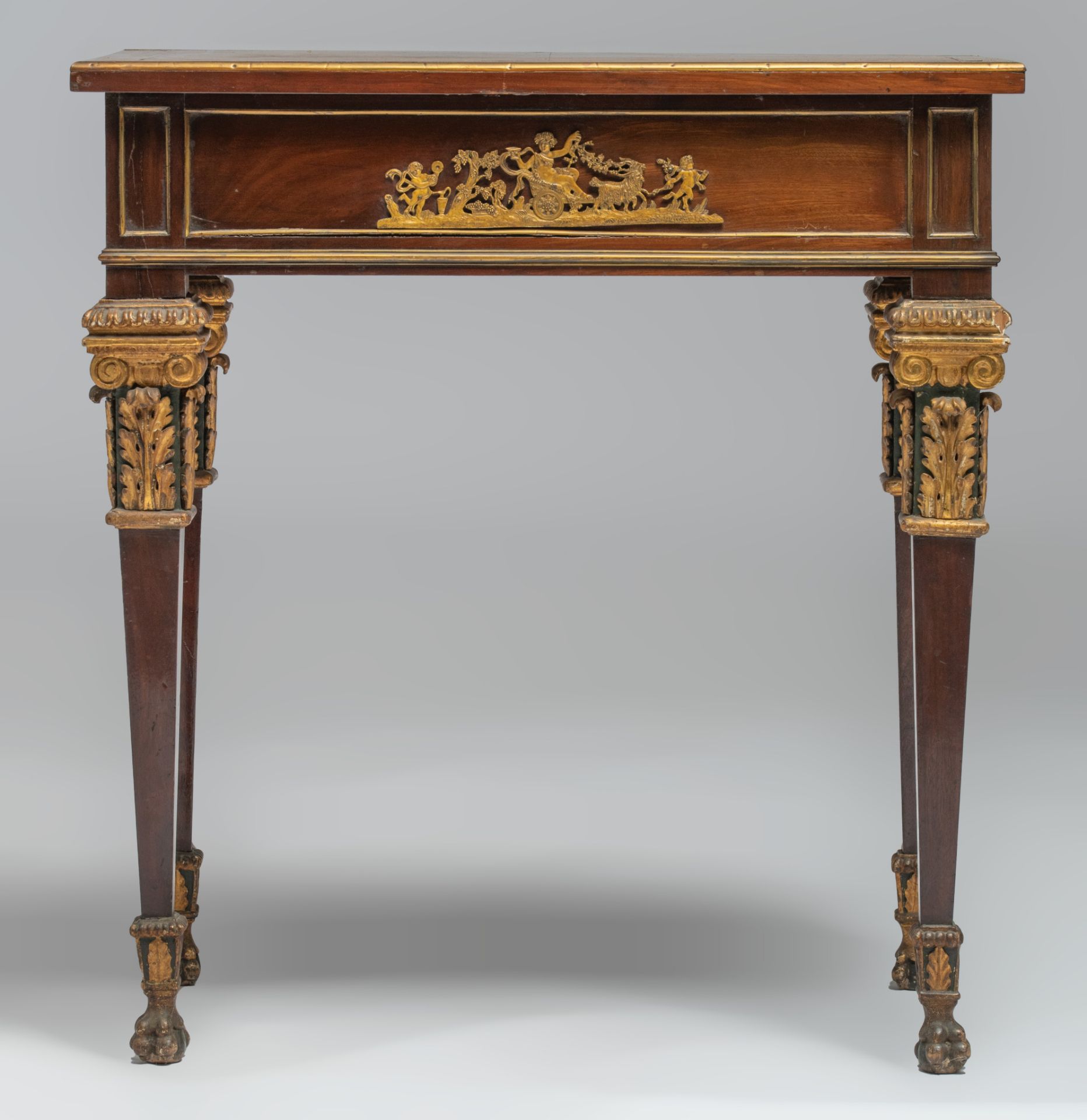 A small Neoclassical occasional table, H 75,5 - W 70 - D 44 cm - Image 5 of 8