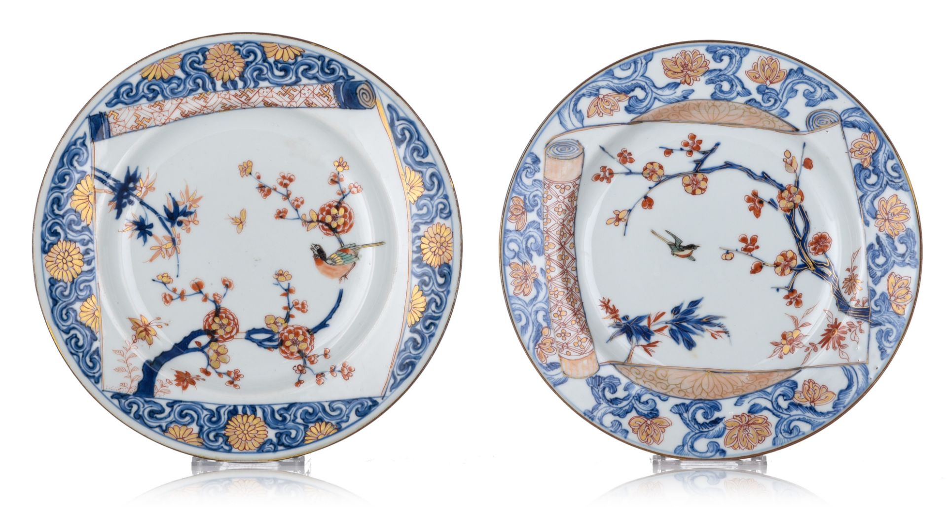 A collection of fine Chinese famille rose export porcelain dishes and a plate, 18thC, largest dimens - Image 2 of 10