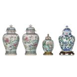 A collection of porcelain Samson Chinese copy vases, 19thC, H 30,5 - 45 cm