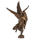 Antonin Mercie (1845-1916), 'Gloria Victis', gilt and patinated bronze, H 92,5 cm
