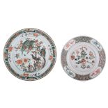 Two Chinese famille verte plates, Kangxi period, ¯ 21 - 24,5 cm