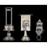 (BIDDING ONLY ON CARLOBONTE.BE) A collection of silver Judaica, total weight: ca. 215 g