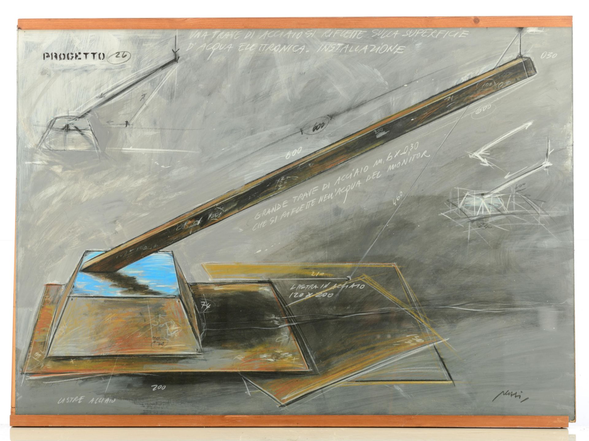 (BIDDING ONLY ON CARLOBONTE.BE) Fabrizio Plessi (1940), a watercolour and matching lithograph, 52 x - Image 2 of 7