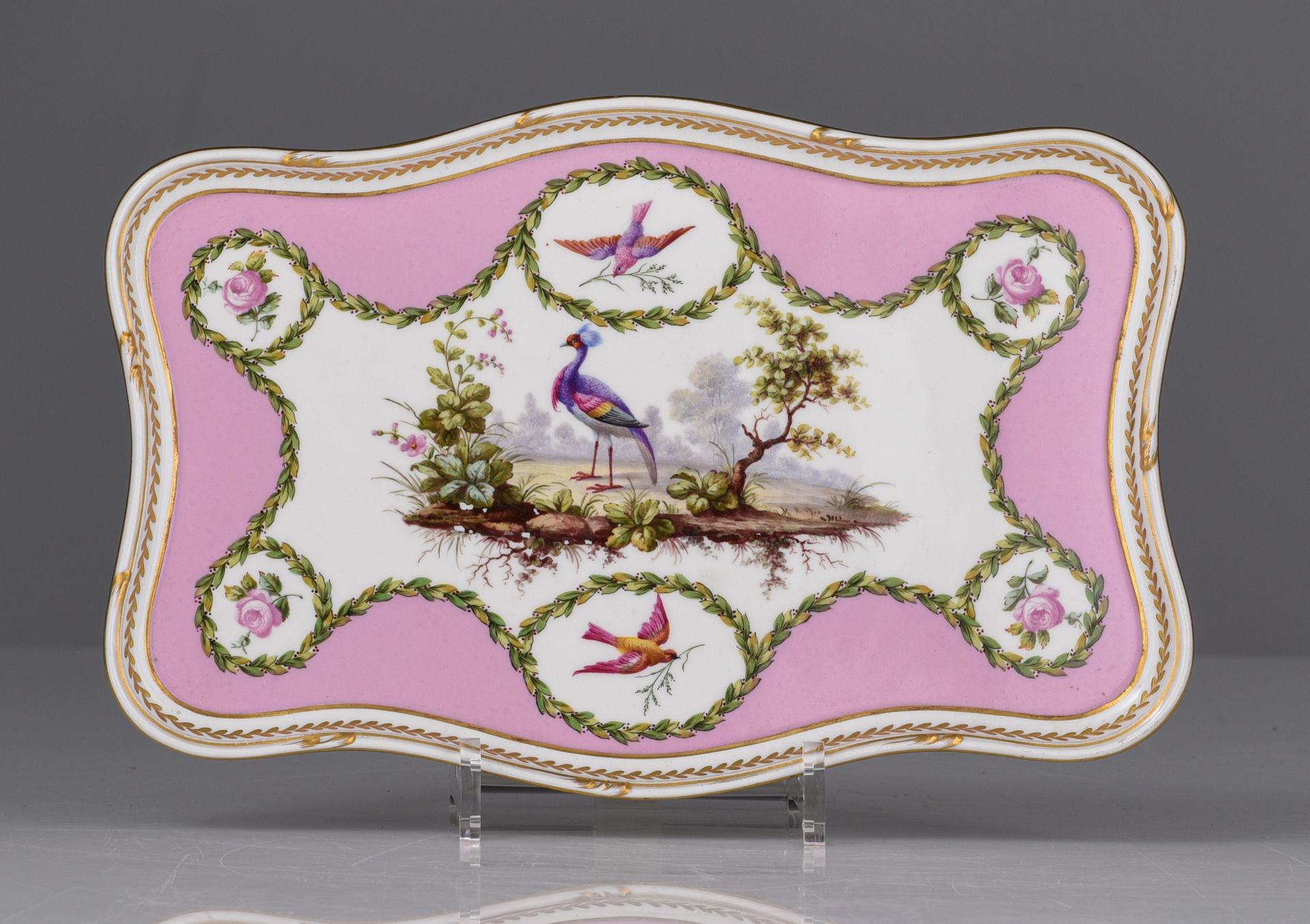 (BIDDING ONLY ON CARLOBONTE.BE) A 12 person Sevres porcelain set of dessert cups on a matching tray, - Image 2 of 18