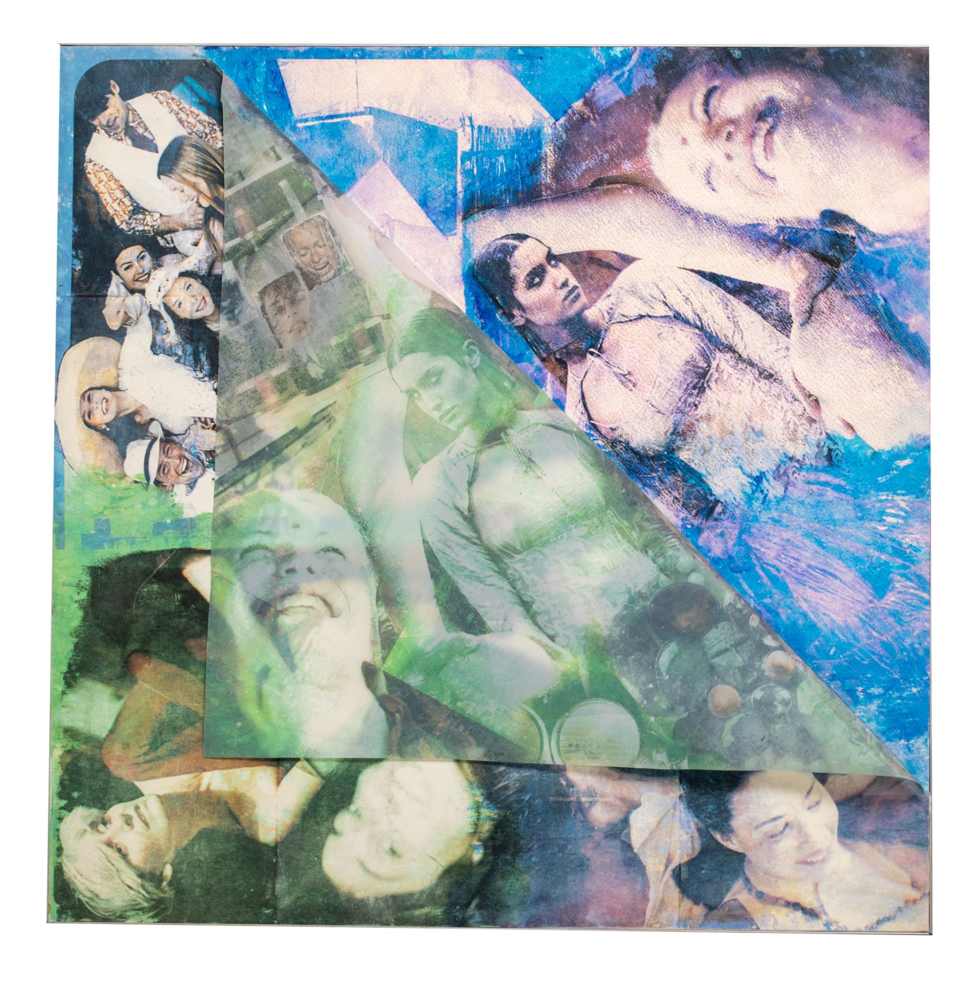 Pol Mara (1920-1998), 'Looking behind a veil', oil on silk on panel, 1994, 100 x 100 cm - Image 6 of 6