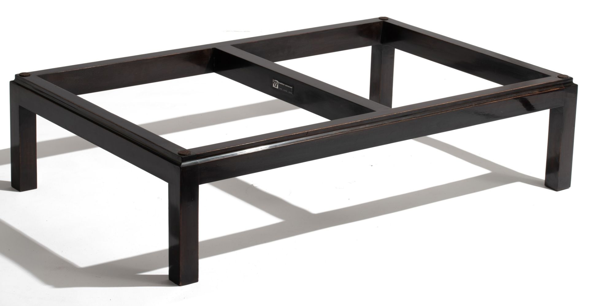 A wenge coffee table, designed by Jules Wabbes, Mobilier Universel, H 36,5 - W 123 - D 78 cm - Image 10 of 15