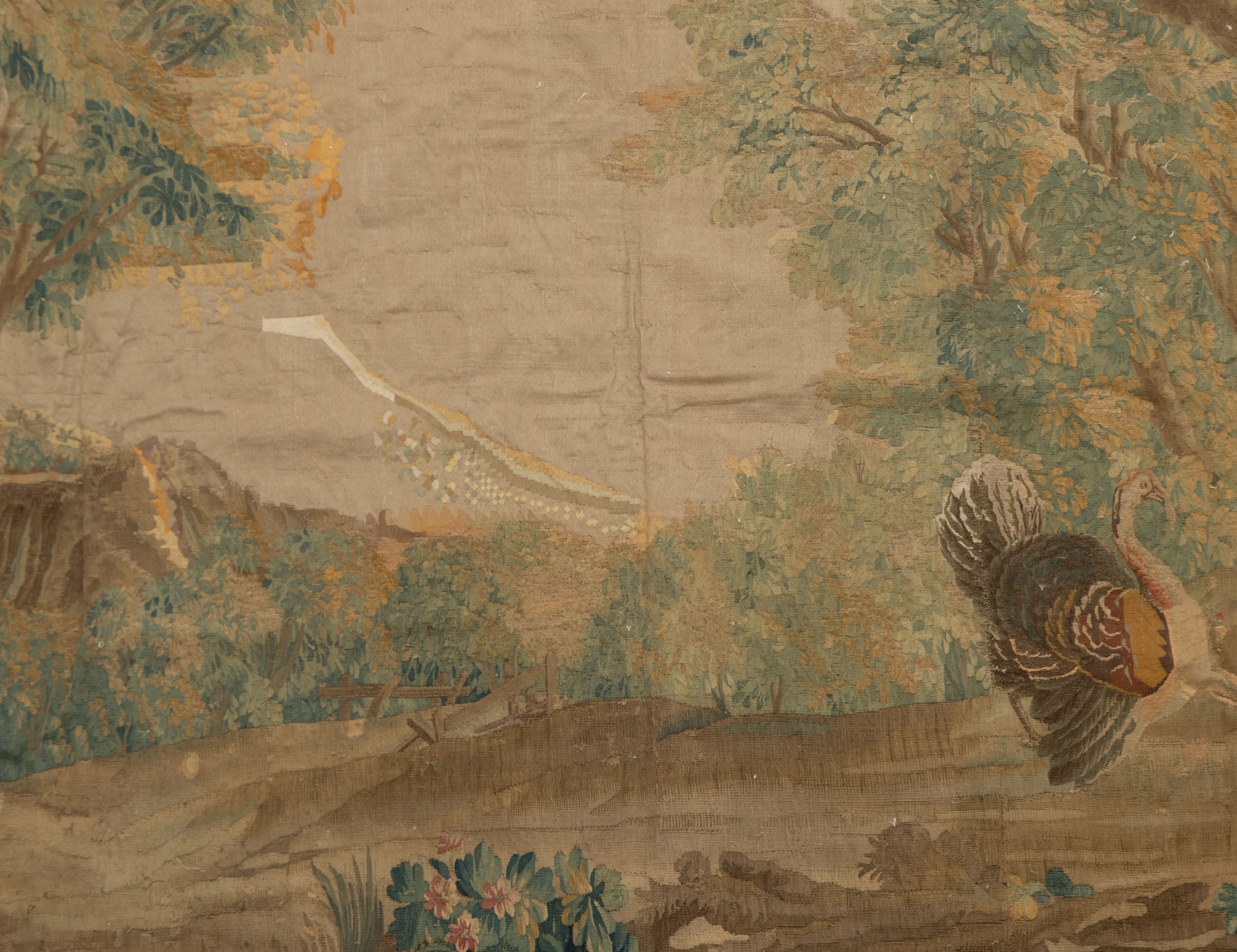 An 18th century Aubusson verdure wall tapestry, 239 x 315 cm - Image 3 of 9