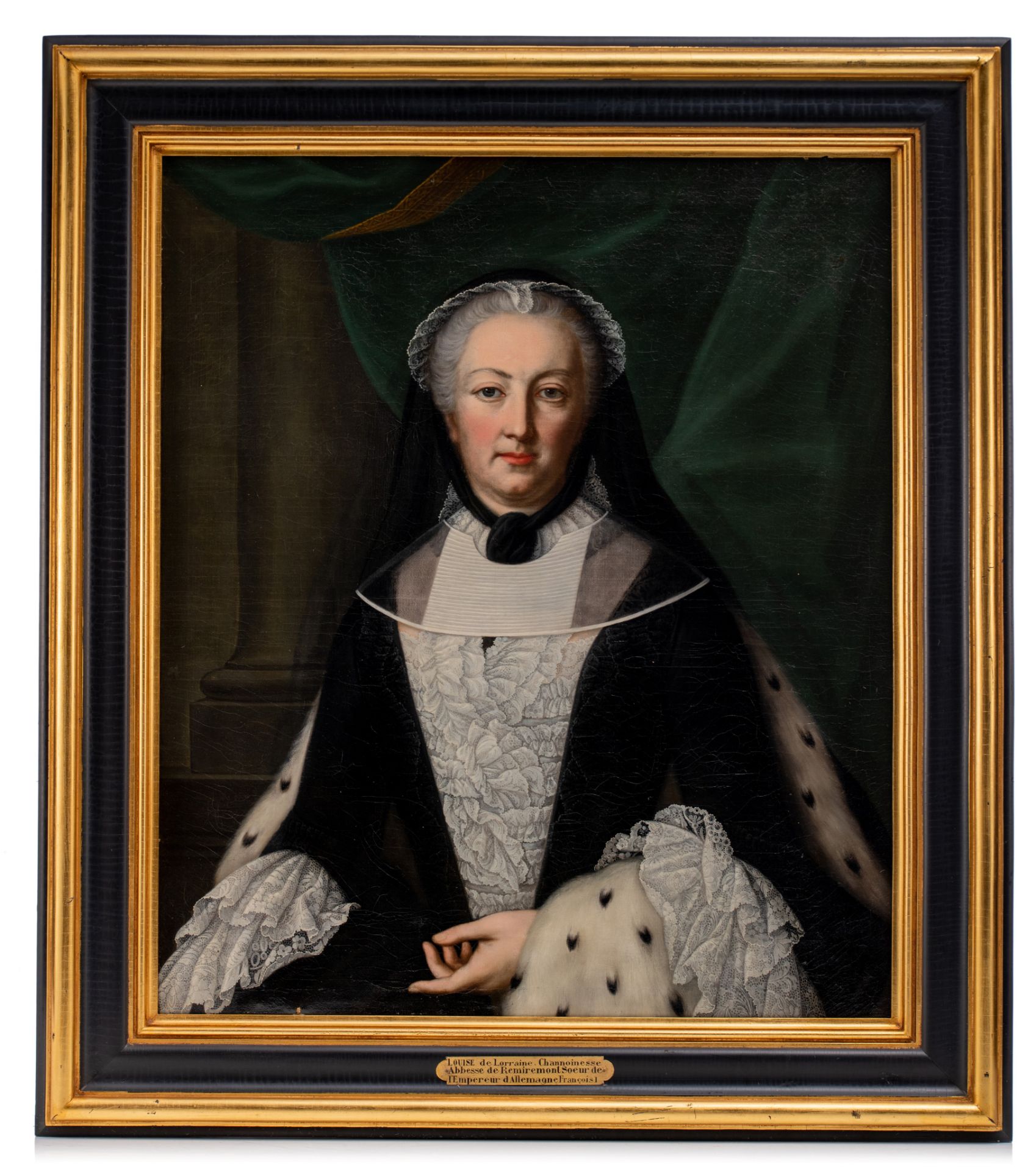 Portrait of Ann-Charlotte van Lorraine, copy from the studio of Bernard Verschooten (1728-1783), oil - Bild 2 aus 5