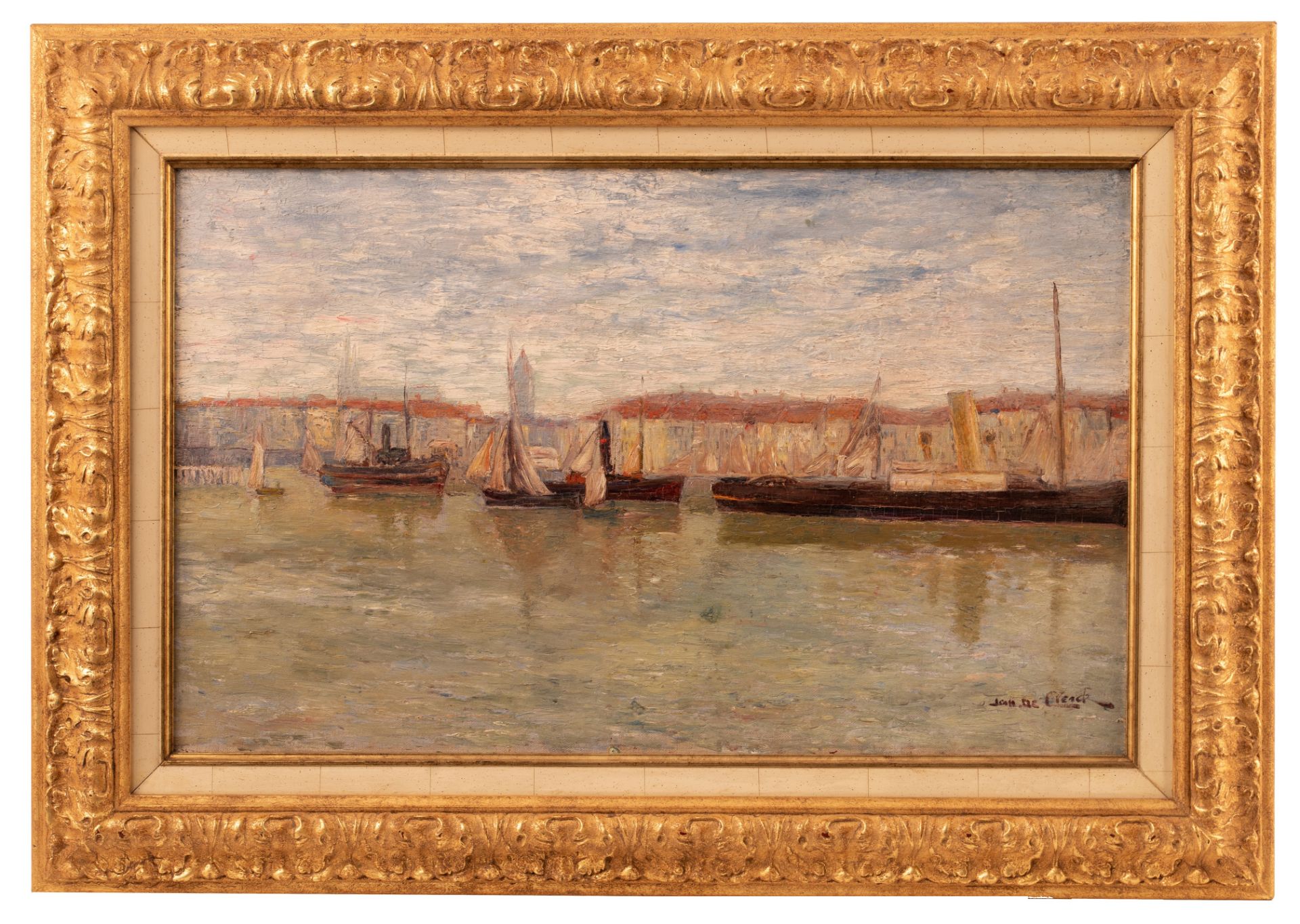 Jan De Clerck (1881-1962), a view of Ostend, oil on canvas, 40 x 64 cm - Bild 2 aus 5