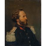 Henri Dobbelaere (1829-1885), the portrait of a military officer, 1873, oil on panel, 60 x 75 cm
