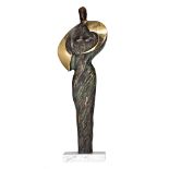 Stan Wys (1949), untitled, 2000, N∞ 2/2, patinated bronze on a Carrara marble base, H 64 - 67 cm (wi