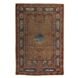 A fine antique Persian Kashan rug, 196 x 130 cm (+)