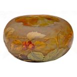 (BIDDING ONLY ON CARLOBONTE.BE) A large Art Nouveau style cameo glass paste bowl with floral decorat