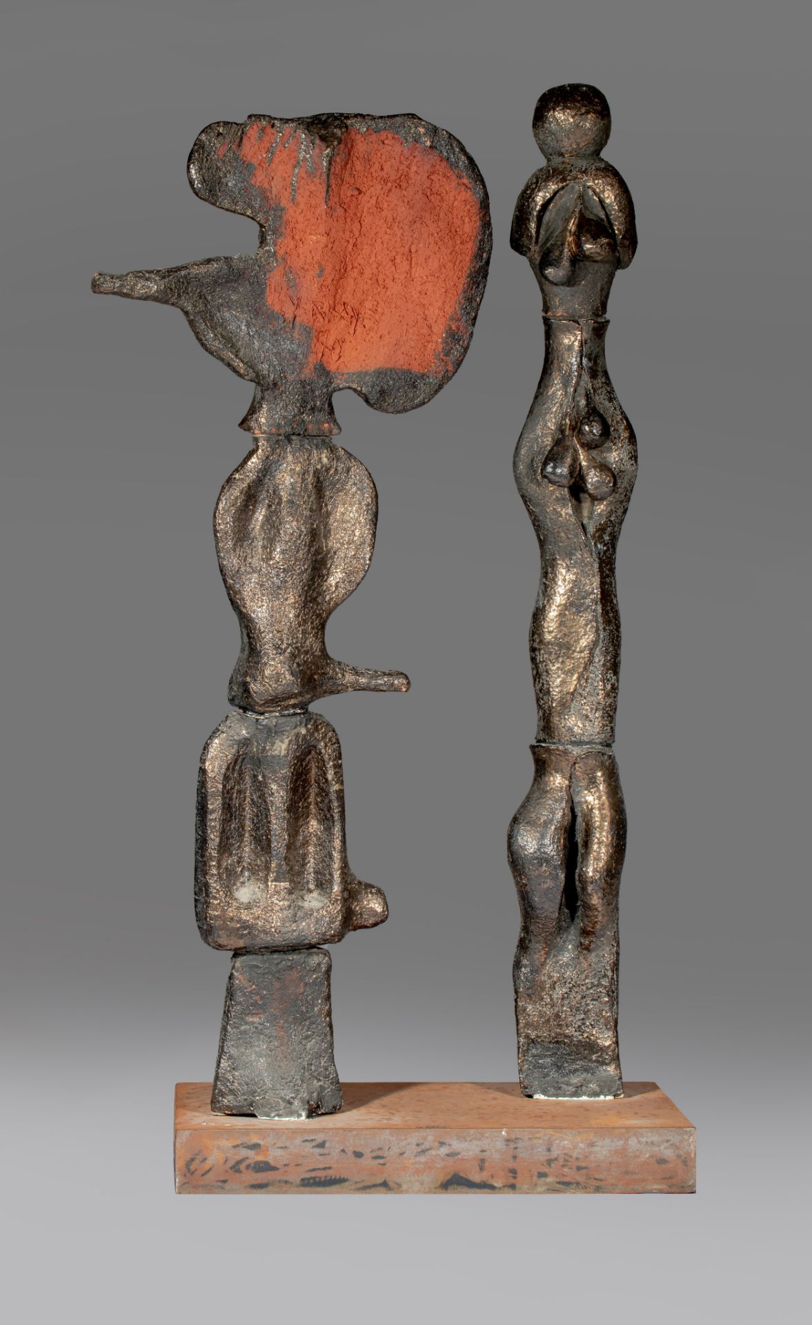 Yves Rhaye (1936-1995), 'Personnages Fantastiques', produced by Perignem, 1970, patinated terracotta - Image 2 of 8