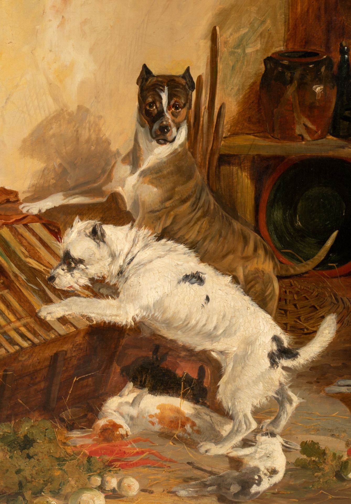 Richard Ansdell (1815-1885), dogs looting the rabbit hutch, 1837, oil on canvas, 80 x 108 cm - Bild 6 aus 6